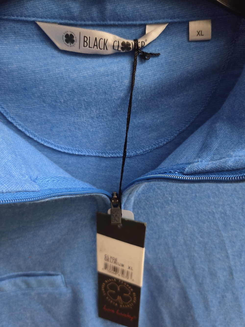 Black Clover - NWT-Pullover Mens XL Blue 1/4 Zip Golf Long Sleeve Performance - Picture 4 of 6